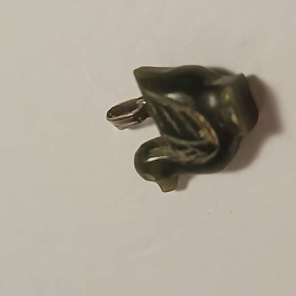 Jade Colored Stone That Is Hand Carved Duck Pendant - Picture 2 of 7